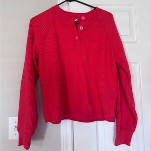 Pink-Red Button-Up Sweater (NWT)